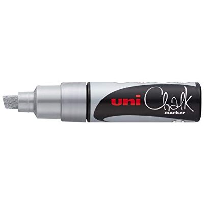 uni-ball Raam- en krijtstift UNI CHALK PWE-8K Zilver Markeerstiften met een 8 mm wigvormige punt voor ramen, borden en spiegels uni-ball Raam- en krijtstift UNI CHALK PWE-8K Zilver Markeerstiften met een 8 mm wigvormige punt voor ramen, borden en spiegels