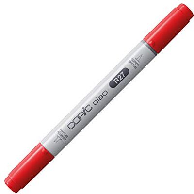 Copic Ciao Marker Type R 27, Cadmium Red, veelzijdige layout marker, op alcoholbasis, met een medium breedte en een penseelpunt Copic Ciao Marker Type R 27, Cadmium Red, veelzijdige layout marker, op alcoholbasis, met een medium breedte en een penseelpunt