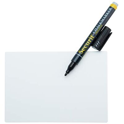 SECURIT Krijtbordbord DIN A6, wit, set van 20, plastic, wit, 14,8 x 10,5 x 0,2 cm SECURIT Krijtbordbord DIN A6, wit, set van 20, plastic, wit, 14,8 x 10,5 x 0,2 cm