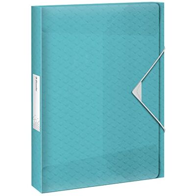 Esselte A4 Documentenbox, Capaciteit van 200 Vel Papier, Rugbreedte van 25 Millimeter, Doorzichtige Organiser voor Documenten, Voor Thuis en op Kantoor, Reliëfpatroon, Colour'Breeze, Blauw, 626259 Esselte A4 Documentenbox, Capaciteit van 200 Vel Papier, Rugbreedte van 25 Millimeter, Doorzichtige Organiser voor Documenten, Voor Thuis en op Kantoor, Reliëfpatroon, Colour'Breeze, Blauw, 626259