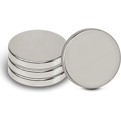 MAUL Neodymium magneten zilver rond 4 stuks hoge houdkracht tot 4,2 kg, slank Ø 2 cm ontwerp, voor whiteboard koelkast en planning, beidzijdig te gebruiken MAUL Neodymium magneten zilver rond 4 stuks hoge houdkracht tot 4,2 kg, slank Ø 2 cm ontwerp, voor whiteboard koelkast en planning, beidzijdig te gebruiken