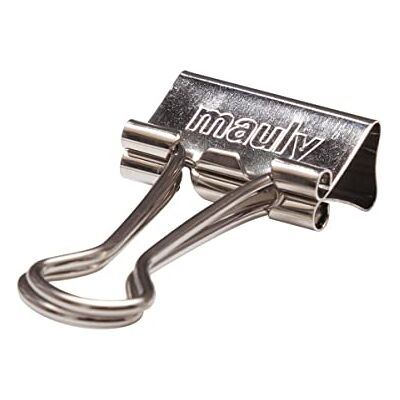 MAUL Foldbackklemmen y® 12 zilveren clips voor 50 vellen sterke veerstalen grip, netjes bundelen zonder perforeren, ophangbare grepen, compact formaat 19 mm, handig voor kantoor MAUL Foldbackklemmen y® 12 zilveren clips voor 50 vellen sterke veerstalen grip, netjes bundelen zonder perforeren, ophangbare grepen, compact formaat 19 mm, handig voor kantoor