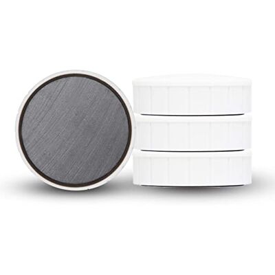 MAUL Magneet solid, SB-verpakking, onbreekbare en kleine magneten voor veelzijdig gebruik, ronde magneet met modern design, Ø 38 x 12,5 mm, verpakking van 4 stuks, wit 4 stuks voor kantoor en thuis, notities snel in beeld, breukvaste kunststof rand, com MAUL Magneet solid, SB-verpakking, onbreekbare en kleine magneten voor veelzijdig gebruik, ronde magneet met modern design, Ø 38 x 12,5 mm, verpakking van 4 stuks, wit 4 stuks voor kantoor en thuis, notities snel in beeld, breukvaste kunststof rand, com