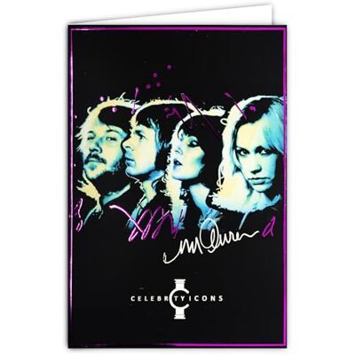 Les Collections Rétro Celebrity Icons Kaart, officiële licentie, Sidney Maurer, Zweedse groep, popmuziek, 70s, open kaart, wit, 23 x 17 cm, met witte envelop, 12 x 17,5 cm, voor verjaardag, vertrek, pensioen, verzamelaar Les Collections Rétro Celebrity Icons Kaart, officiële licentie, Sidney Maurer, Zweedse groep, popmuziek, 70s, open kaart, wit, 23 x 17 cm, met witte envelop, 12 x 17,5 cm, voor verjaardag, vertrek, pensioen, verzamelaar