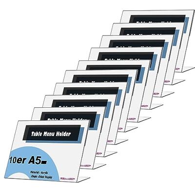 TUKA-i-AKUT 10X A5 Acryl Display Stands Sign Holder, Clear Counter Top Landschap Poster Houder, Bureau Menu Houder, Kaarthouder, Fotolijst & Advertentie Frame, Enkelzijdige Informatiestandaard, TUKA-i-AKUT 10X A5 Acryl Display Stands Sign Holder, Clear Counter Top Landschap Poster Houder, Bureau Menu Houder, Kaarthouder, Fotolijst & Advertentie Frame, Enkelzijdige Informatiestandaard,