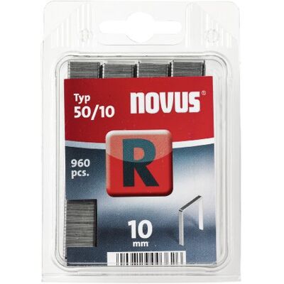 Novus platte draadklemmen 10 mm, 960 nieters, type 50/10, voor het bevestigen van folies, etiketten, papier en karton Novus platte draadklemmen 10 mm, 960 nieters, type 50/10, voor het bevestigen van folies, etiketten, papier en karton