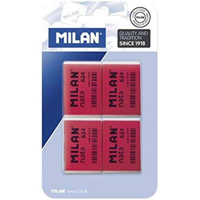 MILAN A.C. Blíster 4 gomas de borrar nata 624, wit MILAN A.C. Blíster 4 gomas de borrar nata 624, wit