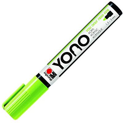 Marabu YONO Marker, 12400103365, neon-groen 365, veelzijdige acrylstift met Japanse ronde punt, 1,5-3 mm, op waterbasis, lichtecht en waterbestendig, voor bijna alle ondergronden Marabu YONO Marker, 12400103365, neon-groen 365, veelzijdige acrylstift met Japanse ronde punt, 1,5-3 mm, op waterbasis, lichtecht en waterbestendig, voor bijna alle ondergronden