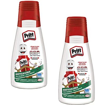 Pritt knutsellijm, 2 flesjes à 100 g transparant drogende universele lijm voor thuis, school of kantoor, witte knutsellijm voor kinderen Pritt knutsellijm, 2 flesjes à 100 g transparant drogende universele lijm voor thuis, school of kantoor, witte knutsellijm voor kinderen
