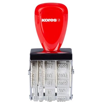 Kores Stempel met datum, klassiek, handmatig, transparant, 4 mm hoog, verstelbaar, dag, maand en jaar, voor kantoor, administratie en bedrijf, 1 stuk Kores Stempel met datum, klassiek, handmatig, transparant, 4 mm hoog, verstelbaar, dag, maand en jaar, voor kantoor, administratie en bedrijf, 1 stuk