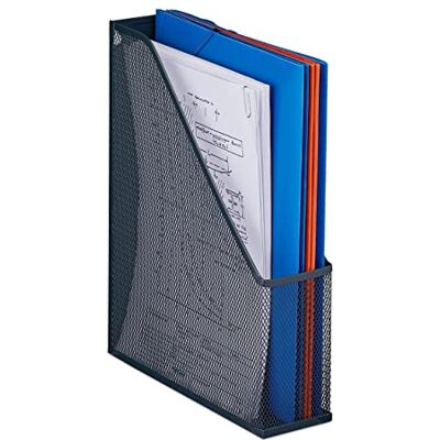 Relaxdays tijdschriftencassette A4, mesh, H x B x D: 31,5 x 7,5 x 25 cm, kantoor & thuiswerkplek, metaal, antraciet Relaxdays tijdschriftencassette A4, mesh, H x B x D: 31,5 x 7,5 x 25 cm, kantoor & thuiswerkplek, metaal, antraciet