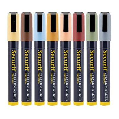 SECURIT BL-SMA100-V4-COL krijtmarker (lijndikte ca. 2-6 mm) set van 8 op kleur gesorteerde aardkleuren, kleurrijk SECURIT BL-SMA100-V4-COL krijtmarker (lijndikte ca. 2-6 mm) set van 8 op kleur gesorteerde aardkleuren, kleurrijk