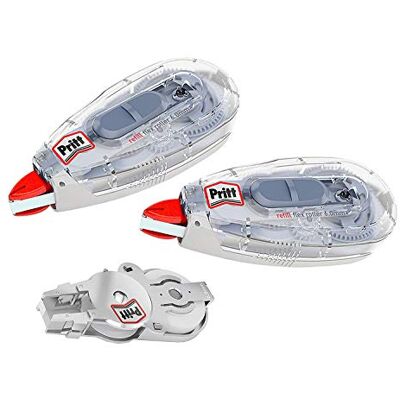 Pritt Correctieroller Navulbaar Flex Midway met flexibele punt, push & pull functie, navulbaar, direct herschrijfbaar, set met 2 navulbare rollers en 1 navulling Pritt Correctieroller Navulbaar Flex Midway met flexibele punt, push & pull functie, navulbaar, direct herschrijfbaar, set met 2 navulbare rollers en 1 navulling