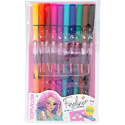 Depesche 11500 TOPModel Finelinerset met 10 pennen en 2 sjablonen, fijne schilder in 10 verschillende kleuren, ideaal voor schrijven, tekenen en handlettering Depesche 11500 TOPModel Finelinerset met 10 pennen en 2 sjablonen, fijne schilder in 10 verschillende kleuren, ideaal voor schrijven, tekenen en handlettering