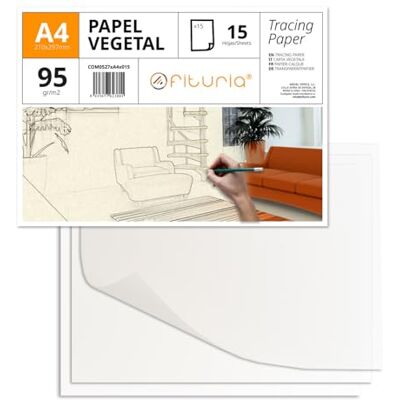 OFITURIA Plantpapier, A4, met gesatineerd oppervlak, 15 vellen à 95 g/m², robuust boekpapier voor technische tekeningen en knutselwerk, zuurvrij papier gastronomie (15 vellen) OFITURIA Plantpapier, A4, met gesatineerd oppervlak, 15 vellen à 95 g/m², robuust boekpapier voor technische tekeningen en knutselwerk, zuurvrij papier gastronomie (15 vellen)