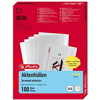Herlitz 10843746 Documentenhoes A4 glashelder 100 stuks Herlitz 10843746 Documentenhoes A4 glashelder 100 stuks
