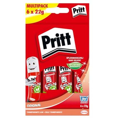 Pritt 1445028 lijmstift, veilige en kindvriendelijke lijm voor knutselen, sterke lijm voor school en kantoor, 6x 22 g potlood,6er Meerkleurenpack,Wit us Pritt 1445028 lijmstift, veilige en kindvriendelijke lijm voor knutselen, sterke lijm voor school en kantoor, 6x 22 g potlood,6er Meerkleurenpack,Wit us