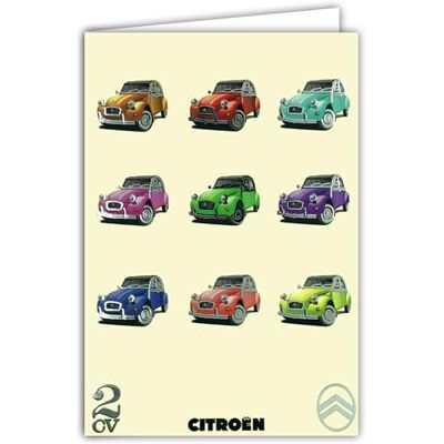 Les Collections Rétro Citroënkaart 2CV POP-ART AUTO PASSION COLLECTIONS Officiële licentie auto zilver glanzend witte open kaart 23 x 17 cm met witte envelop 12 x 17,5 cm verjaardag vertrek pensioen feest Les Collections Rétro Citroënkaart 2CV POP-ART AUTO PASSION COLLECTIONS Officiële licentie auto zilver glanzend witte open kaart 23 x 17 cm met witte envelop 12 x 17,5 cm verjaardag vertrek pensioen feest