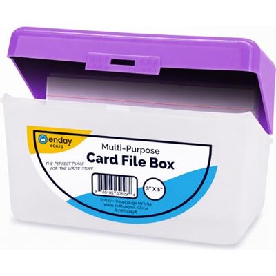 Enday Index Kaarthouder Paars, 3x5 Note Flash Card Organizer Case, Index Card File w/flip top, Notecard Recept, Houder, Houdt 250 Kaarten, Ook Verkrijgbaar in Rood, Groen, Blauw, Grijs, Roze (1 PC) Enday Index Kaarthouder Paars, 3x5 Note Flash Card Organizer Case, Index Card File w/flip top, Notecard Recept, Houder, Houdt 250 Kaarten, Ook Verkrijgbaar in Rood, Groen, Blauw, Grijs, Roze (1 PC)