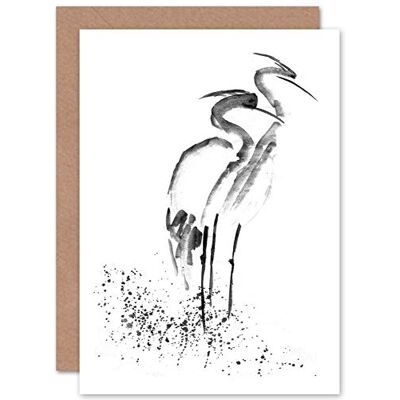 Wee Blue Coo Heron Ink Tekening Groeting Card Met Envelop Binnenkant Premium Kwaliteit Held Tekening Wee Blue Coo Heron Ink Tekening Groeting Card Met Envelop Binnenkant Premium Kwaliteit Held Tekening