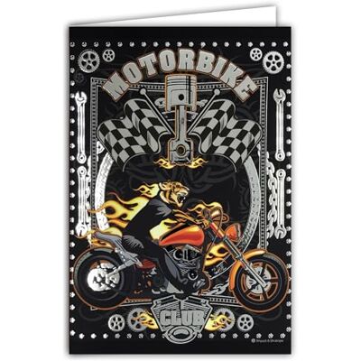 Les Collections Rétro Motorfietskaart Club Legend Bike on the Legend Road Tiger Motorbike Mechanische Vlam Zilver Glanzend Witte Open Kaart 23 x 17 cm Met witte envelop 12 x 17,5 cm Verjaardag Vertrek Pensioen Les Collections Rétro Motorfietskaart Club Legend Bike on the Legend Road Tiger Motorbike Mechanische Vlam Zilver Glanzend Witte Open Kaart 23 x 17 cm Met witte envelop 12 x 17,5 cm Verjaardag Vertrek Pensioen
