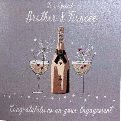 WHITE COTTON CARDS "to a Special Brother und Braut Congratulations on Your Engagement handgemaakte kaart WHITE COTTON CARDS "to a Special Brother und Braut Congratulations on Your Engagement handgemaakte kaart
