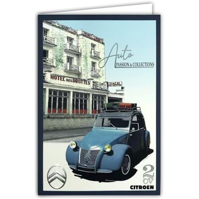 Les Collections Rétro Citroënkaart 2CV AUTO PASSION COLLECTIONS Officiële licentie auto blauw en zilver glanzend witte open kaart 23 x 17 cm met witte envelop 12 x 17,5 cm verjaardag vertrek pensioen feest Les Collections Rétro Citroënkaart 2CV AUTO PASSION COLLECTIONS Officiële licentie auto blauw en zilver glanzend witte open kaart 23 x 17 cm met witte envelop 12 x 17,5 cm verjaardag vertrek pensioen feest
