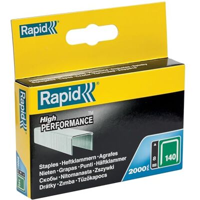 Rapid tackernieten No. 140, 8 mm, vlakdraadnieten 2.000 stuks Gegalvaniseerd staal met breder oplegvlak; precieze aansnijding; voor folie, isolatie en hout; No. 140 (G / 11 / T50) Rapid tackernieten No. 140, 8 mm, vlakdraadnieten 2.000 stuks Gegalvaniseerd staal met breder oplegvlak; precieze aansnijding; voor folie, isolatie en hout; No. 140 (G / 11 / T50)