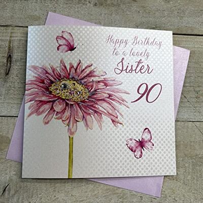 WHITE COTTON CARDS BD 228.60 Dandelion 65 cm, Happy Birthday to a Lovely Sister, handgemaakt, voor 90e verjaardag, 228.60 cm, wit WHITE COTTON CARDS BD 228.60 Dandelion 65 cm, Happy Birthday to a Lovely Sister, handgemaakt, voor 90e verjaardag, 228.60 cm, wit