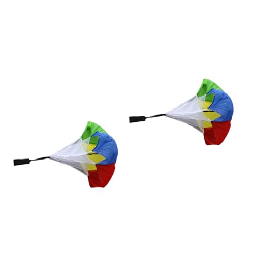 Yardwe 2 Stuks Kleurrijke Hardloopuitrusting Snelheid Parachute Voetbal Voor Kinderen Ladder Parachute Voor Kinderen Lopende Uitrusting Geschiktheid Sport- Gebruiksvoorwerpen