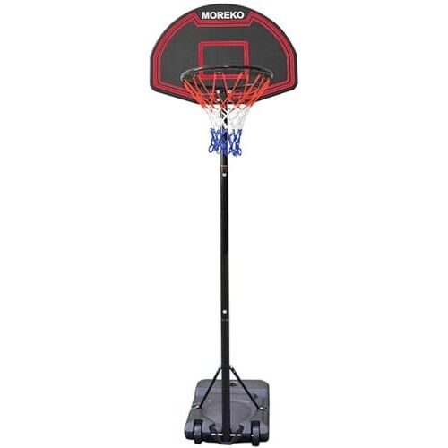 TIST Draagbare basketbalstandaard Vloerstaand Beweeg in hoogte verstelbare basketbalstandaard Basketbalring Basketbalbord (Color : Rosso)