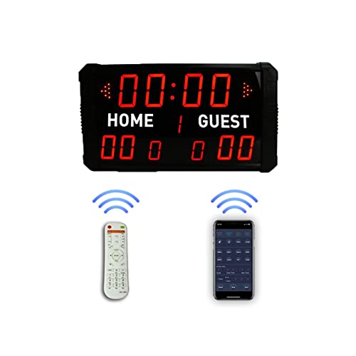 WYRMB Elektronisch scorebord Multisport Indoor Scorebord 24S Shot Clock LED-scorebord Elektronisch Digitaal voor basketbal Voetbal Multisport Scorebord Timer (Scoreboardappremote 1)