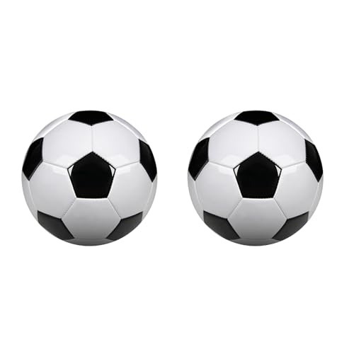 Fivetwofive 2 x maat 5 voetbal voor professionele training, van PU-leer, voetbal zwart Goal Team Atch trainingsballen