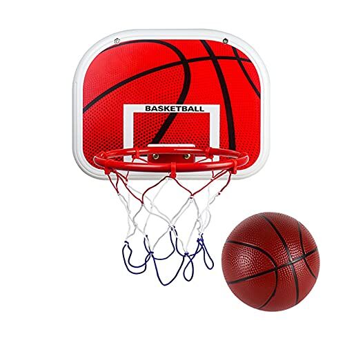 Xzan Basketball Hoop Kids Basketball Set, Durable Indoor Basketball Hoop with Basketball Board Basket Net Ball Pump for Boys Girls Teens