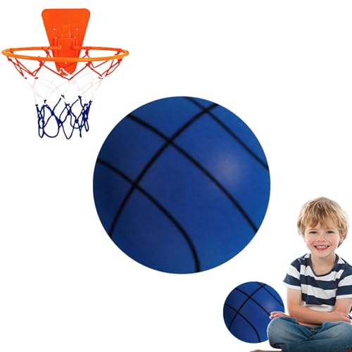 Genikeer Stille basketbal met mand, stille basketbal maat 3 5 7 voor binnen, stille basketbalbal, mand en bal van schuimstof voor kinderen, stille basketbalbal