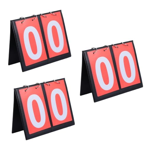 Yardwe 3 Stuks Kaart Omdraaien Scheidsrechter Indicator Scorebord Scheidsrechter Uitrusting Score Flip Scorebord Voetbal Score Bord Scorebord Flipper Bureaublad Badminton Pvc