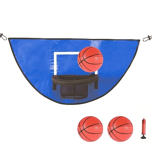 Les-Theresa Trampoline Basketbalhoepel, Mini Basketbalhoepel Lichtgewicht Universeel Board Binnen met Pomp en 3 STKS Mini Ball, Wandgemonteerde Basketbalhoepel van Trampoline voor Kinderen Volwassenen Indoor