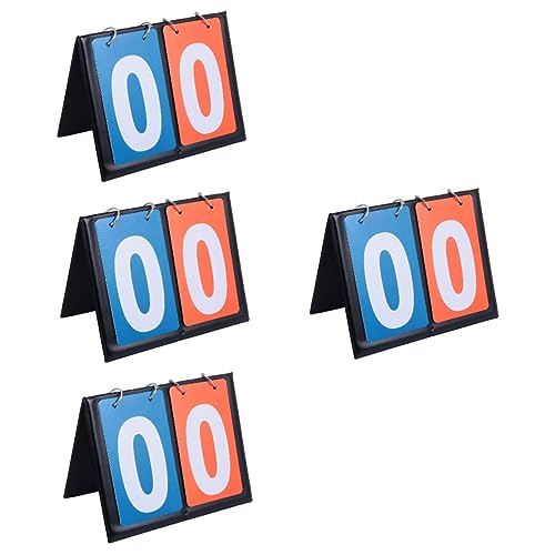 Milisten 4 Stuks Flip Card Flip Scoreborden Voetbal Score Flip Het Scorebord Tennis Scorebord Digitale Scorebord Concurrentie Scorebord Voetbal Scoreborden Tafelblad Pingpong Pvc