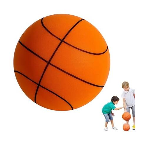 himka Silent Basketball, 2024 Quiet Basketball Indoor, Silent Bounce Basketball, Dribble Dream Silent Basketball, Hush Handle Silent Foam Basketball (18cm,Orang)