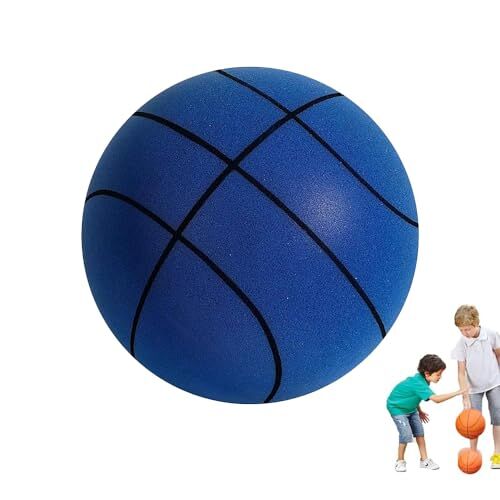 himka Silent Basketball, 2024 Quiet Basketball Indoor, Silent Bounce Basketball, Dribble Dream Silent Basketball, Hush Handle Silent Foam Basketball (18cm,Blue)