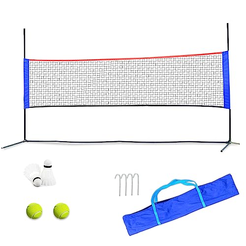 Achda Badmintonnet, opvouwbaar badmintonnet voor tennis, badminton, volleybal, pickleball zelfs voetbal, verstelbaar badmintonnet voor kinderen en volwassenen. Sterke stang en transporttas.