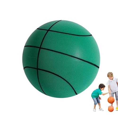 himka Silent Basketball, 2024 Quiet Basketball Indoor, Silent Bounce Basketball, Dribble Dream Silent Basketball, Hush Handle Silent Foam Basketball (21cm,Green)