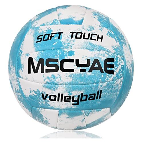 MSCYAE Volleyballen officiële maat 5, indoor outdoor beachvolleyballen zachte aanraking strand volleybal voor strand, tuin en badkamer blauw wit