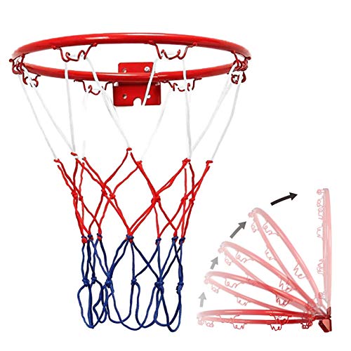 acime 1/2 stuks hangende basketbalhoepels wandgemonteerde basketbalring, draagbare basketbalhoepels   Hangend basketbaldoelnet, opblaasbare basketbalringset, basketbalnetvervanging voor kinderen