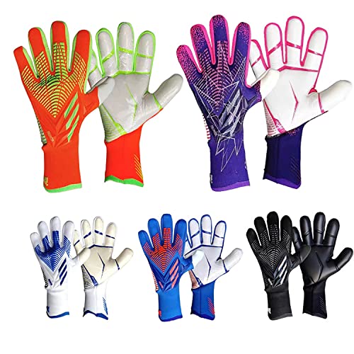 WXQWQX Keepershandschoenen, 5 paar sterke grip voor voetbal Keeper Keepershandschoenen met maat 6/7/8/9/10 Voetbalhandschoenen voor kinderen, jeugd en volwassenen Voetbalhandschoenen
