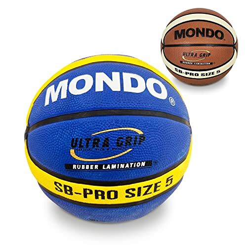Mondo - Basket SB-Pro 5 basketbalbal, kleur oranje en geel, maat 5 (13734)