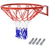 COSTWAY Ø 45 cm basketbalring met net, basketbalmand van stalen frame en weerbestendig nylon net, basketbalkorf voor binnen en buiten