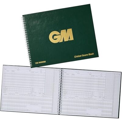 Gunn & Moore GM Cricket Scorebook Bowling Analyse Groen met Gold GM Logo 60 of 100 innings Gunn & Moore GM Cricket Scorebook Bowling Analyse Groen met Gold GM Logo 60 of 100 innings