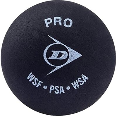 Dunlop D N 1SR Squashbal, zwart, enkele bal Dunlop D N 1SR Squashbal, zwart, enkele bal