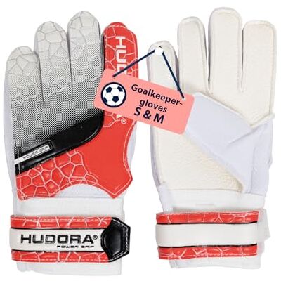 HUDORA Keepershandschoenen, voetbalhandschoenen voor kinderen en jongeren, maat S/M, gevoerde keepershandschoenen met schuimrubberen rug en klittenbandsluiting HUDORA Keepershandschoenen, voetbalhandschoenen voor kinderen en jongeren, maat S/M, gevoerde keepershandschoenen met schuimrubberen rug en klittenbandsluiting